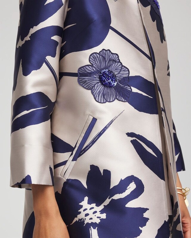 Travelers Collection Floral Jacquard Jacket - image 4